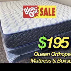 Queen Size Supreme Orthopedic MatresAndboxspring 