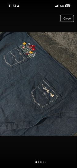Dolly Parton Embroidered Denim Kitchen Set Apron