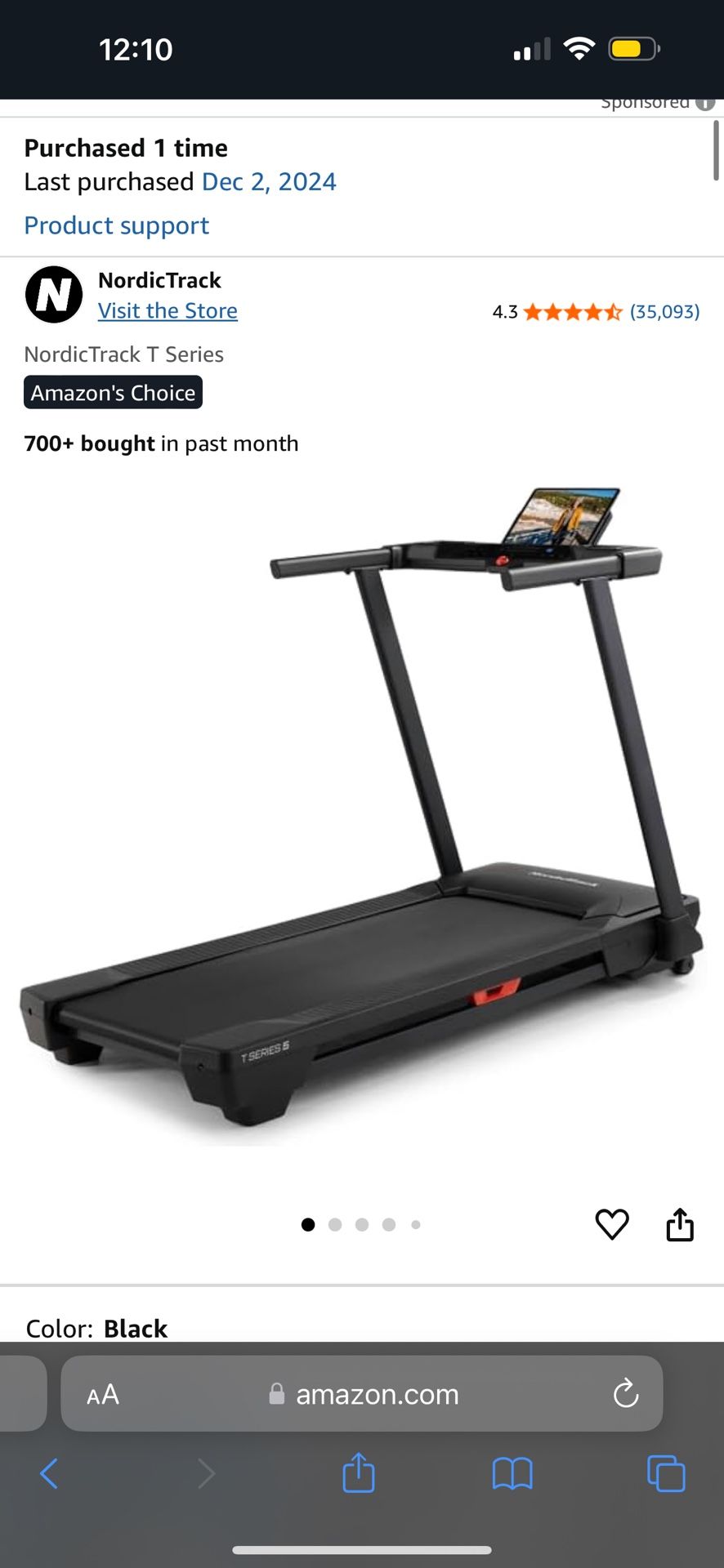 Treadmill Nordic Track T Series