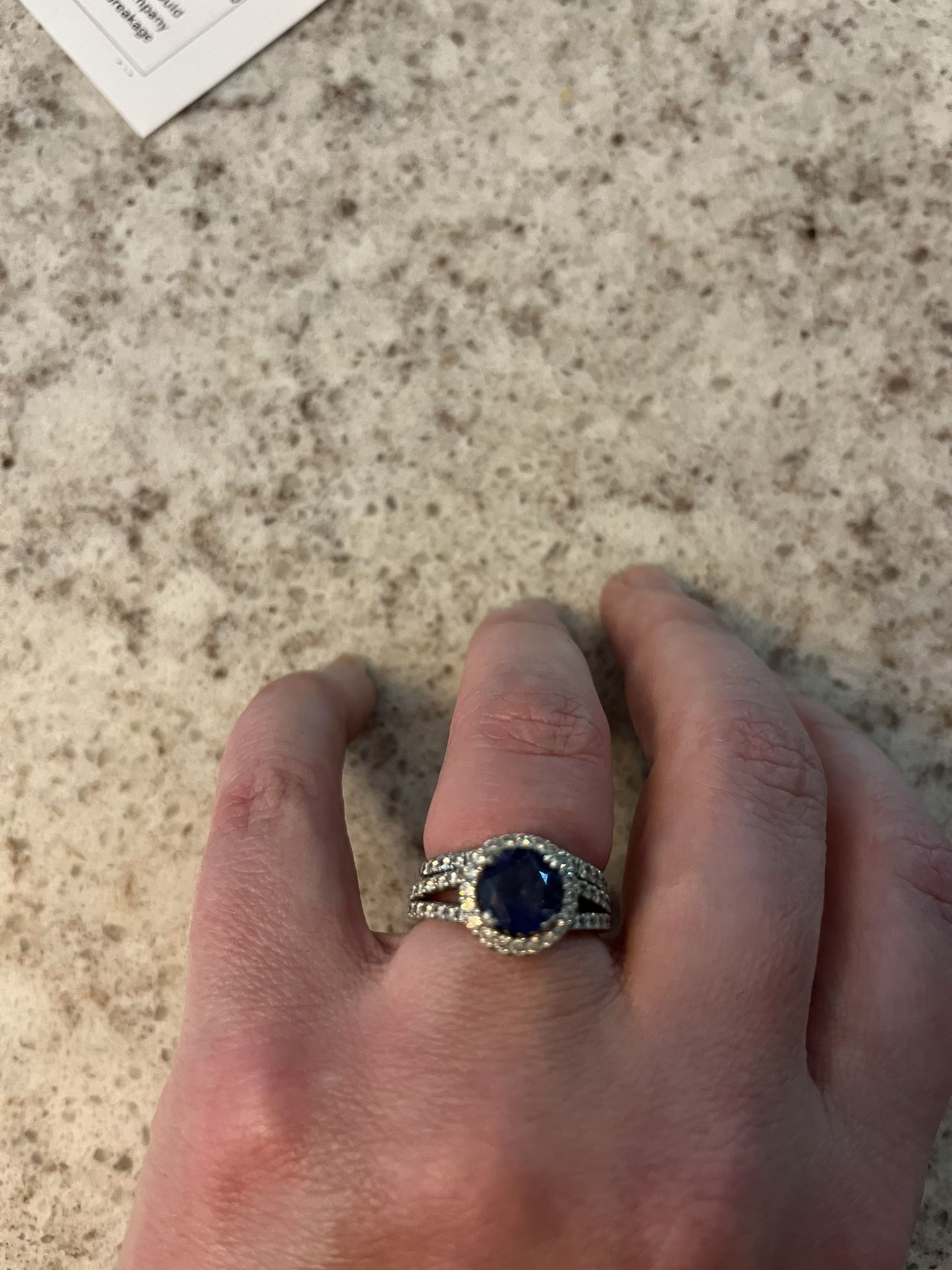 Platinum Halo Sapphire Wedding Ring