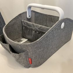 Skip Hop Diaper Caddy Organizer Carrier with Touch Sensor Night Light-Gray Excellent Condition 