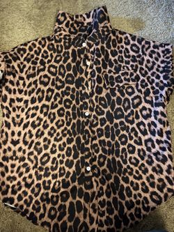 Button up leopard shirt