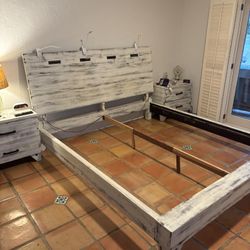Free King Bed Frame With Two Nightstands