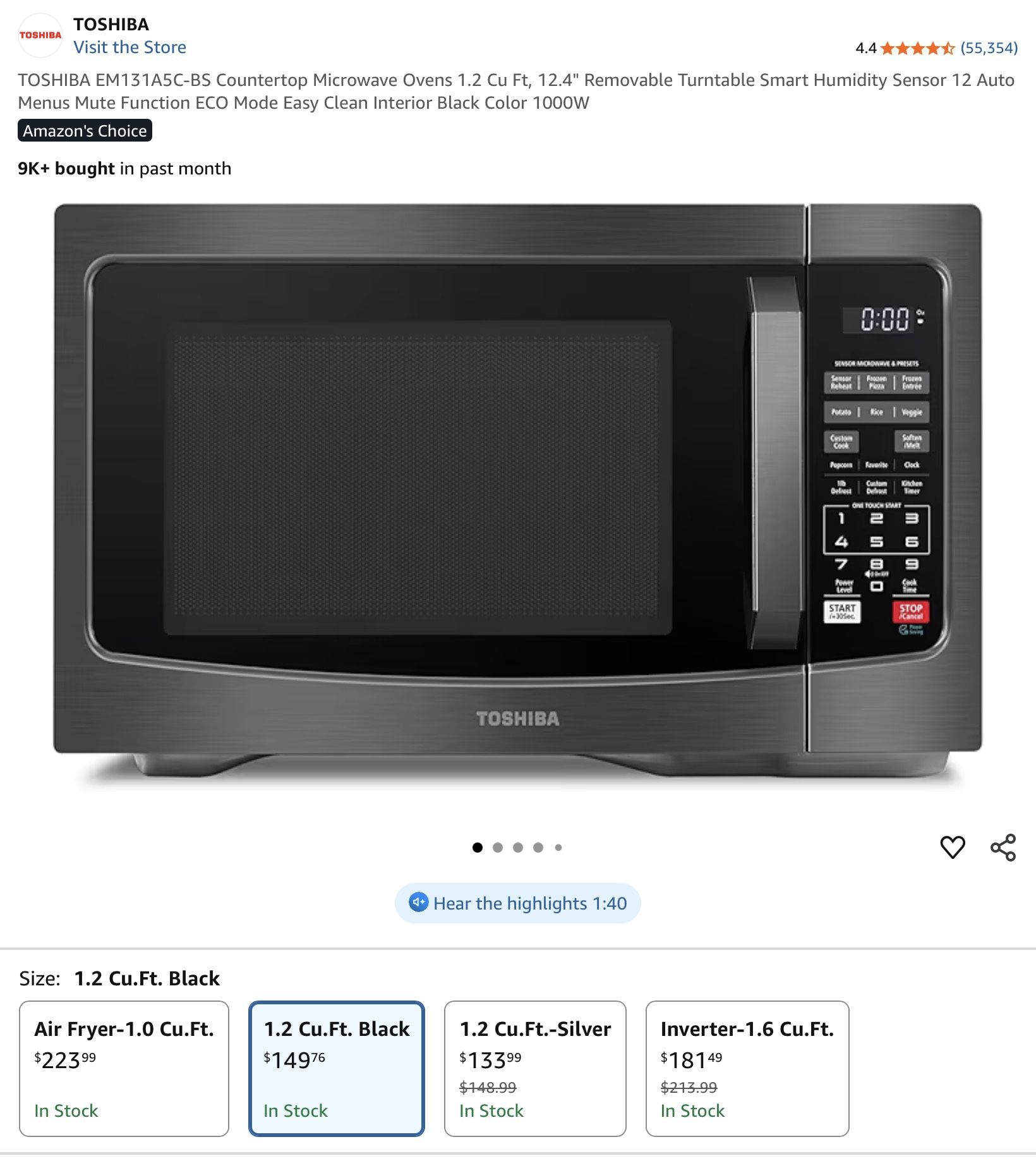 Toshiba Smart Microwave