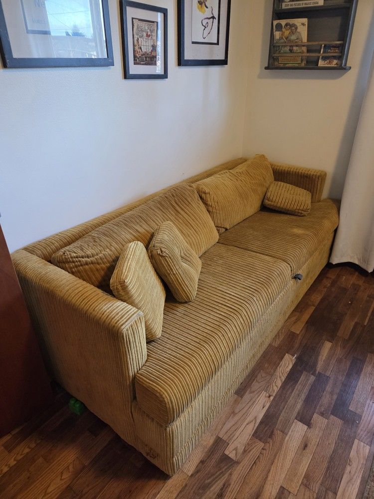 Vintage Corduroy Pull Out Couch