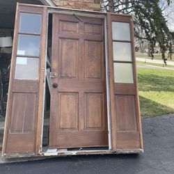 Wood front entry door