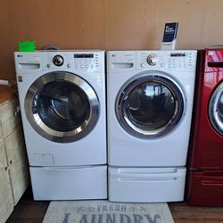 Lg Heavy Duty Super Capacity Washer And Electric Dryer Set Nice And Clean Financing Available 