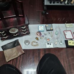 Musical Jewelry Box with lots of kids Jewelry.