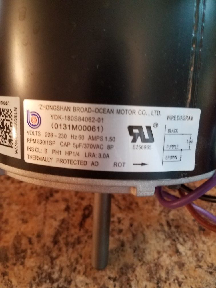 Brand new HVAC fan motor