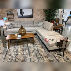 Modern sectional sofa with ottoman 