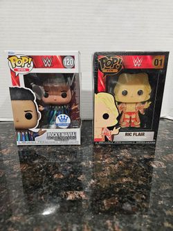 Funko Pop WWE Rocky Maivia & Ric Flair Pin Bundle