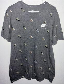 Authentic Nike Air Max Sneaker AOP Gray Graphic T-Shirt Mens XL Extra Large