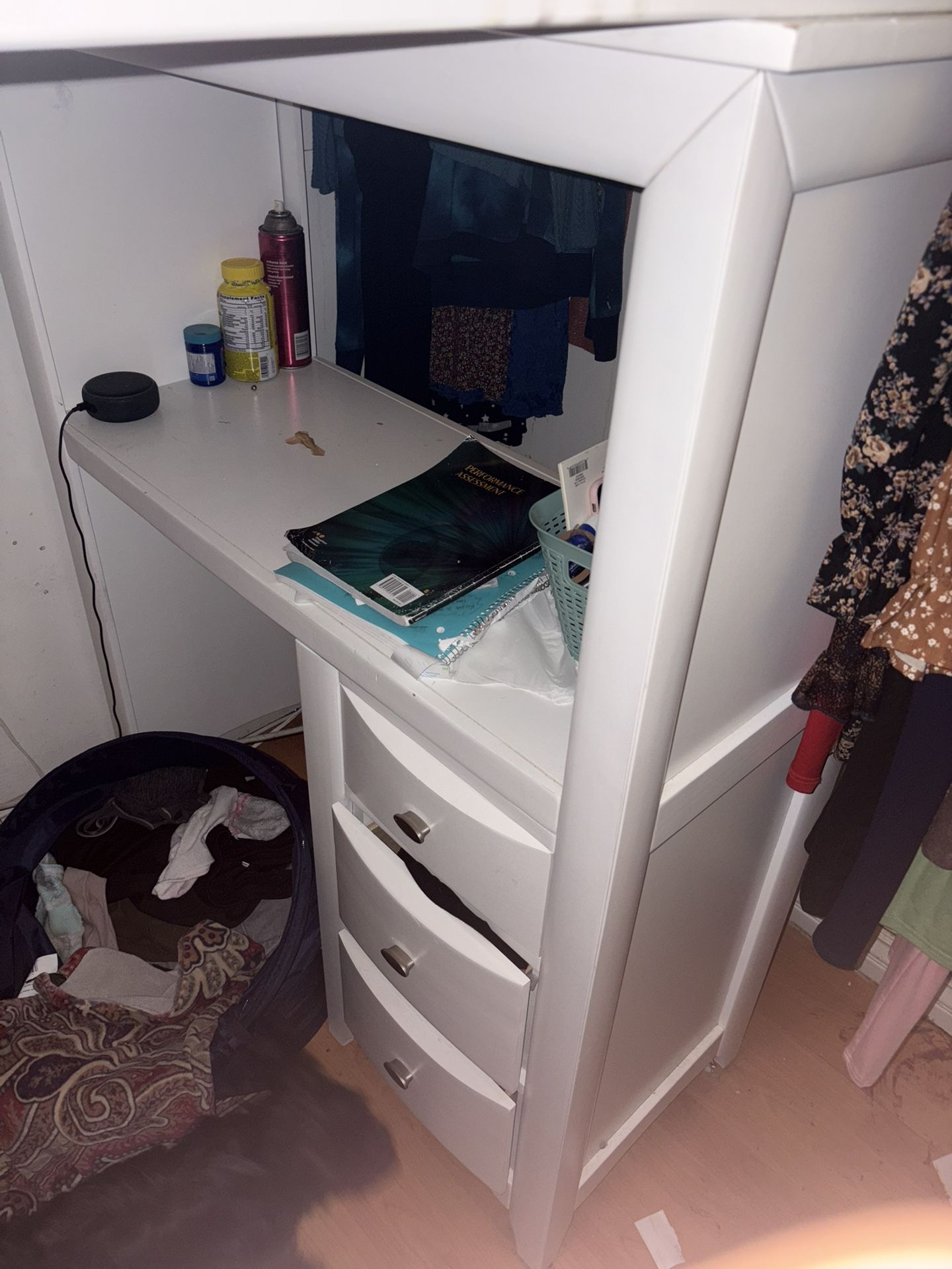 Twin Size Bunk Bed With Desk Under And Stairs