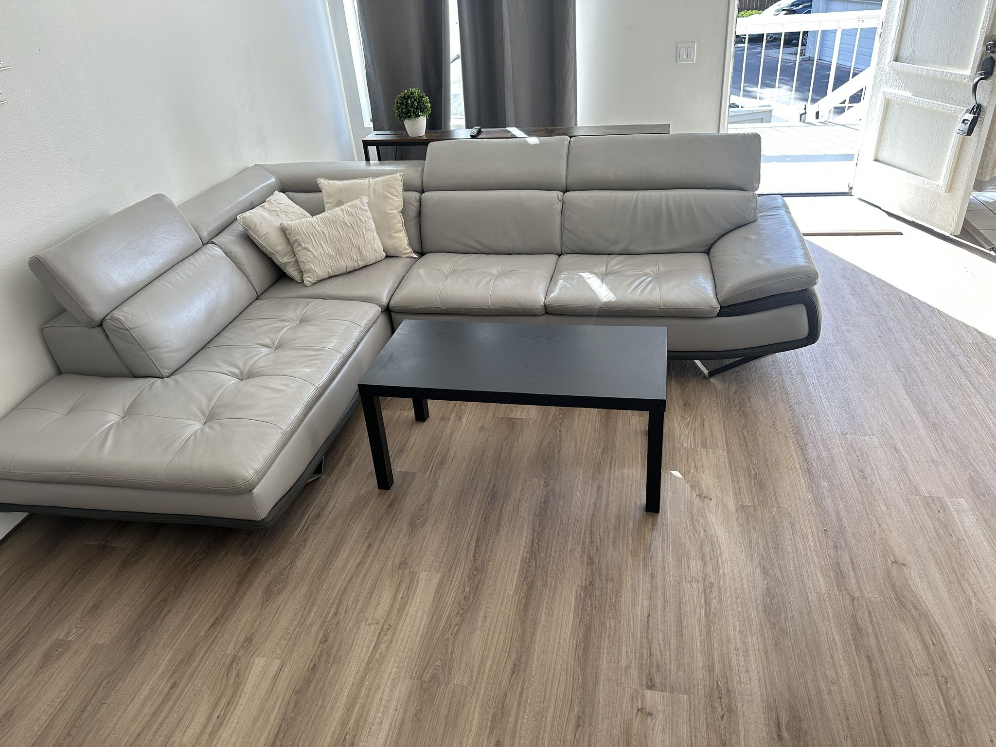 Gray Leather Couch