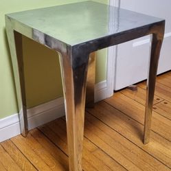 Polished Cast Aluminum Side Table