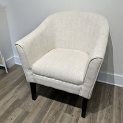 Stylish Modern Cream Barrel Chair