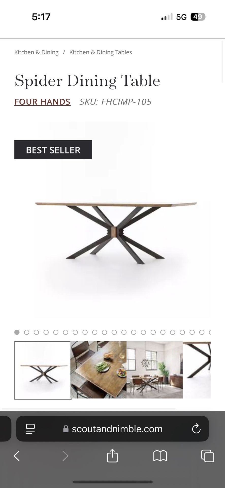 Scout And Nimble - Spider Dining Table