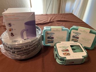 Ember-Control mug, 1 Glass food storage, 2 plastic food storage, 24 Large plates