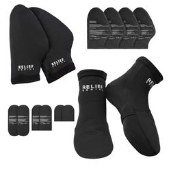 Relief Genius Cold Therapy Socks & Hand Ice Pack Cold Gloves for Chemotherapy Neuropathy, Chemo Care Package for Women and Men, Small/Medium Black