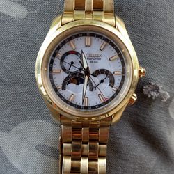Citizen Eco Drive Calibre 8651 White Face Moon phase Watch for