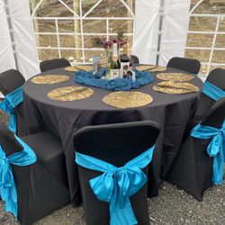 Chair Sash Turquoise Aqua Blue 100 Ct Satin 