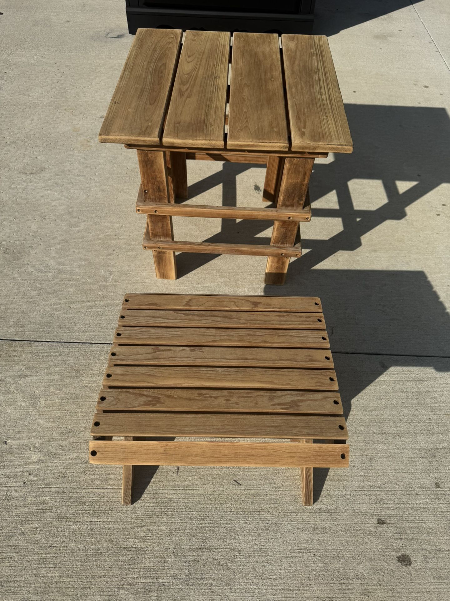 Solid Wood, Footstool, And Table Combo ST13x18x17 Side 20x20x20S