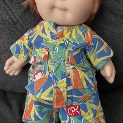 Vintage Cabbage Patch Kid Hawaiian Soft Scultpure Xavier Roberts Signed 1987