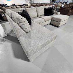 Megginson Parchment Beige U Shaped Sectional Sofa With Double Chaise /P