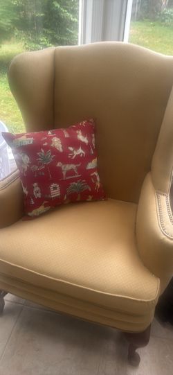 2 Wing back chairs and 2 French Provincial  pair