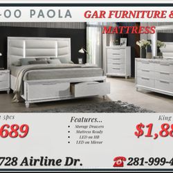 🔴BEDROOM SET 5PCS  QUEEN OR KING