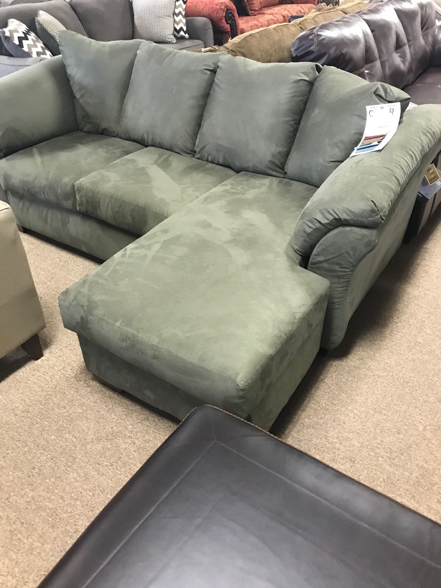 Great Comfy Sofa with Attached Chaise! More couch & loveseat savings!