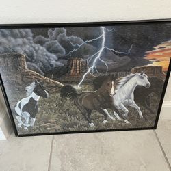 Framed Puzzle Art Horses/Kids/Western decor