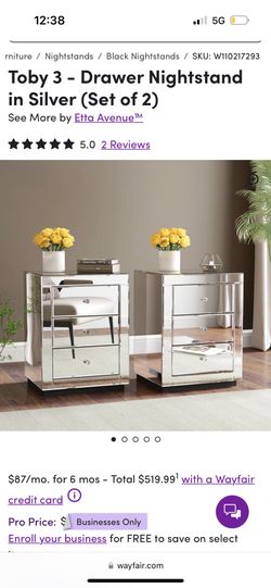 Mirrored Nightstand X1