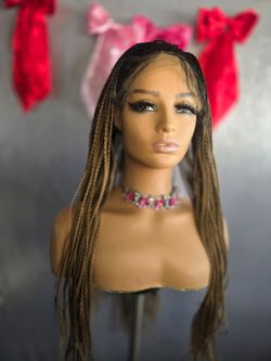 13x6 lace front braided wig  black honey blonde ombre new  26"
