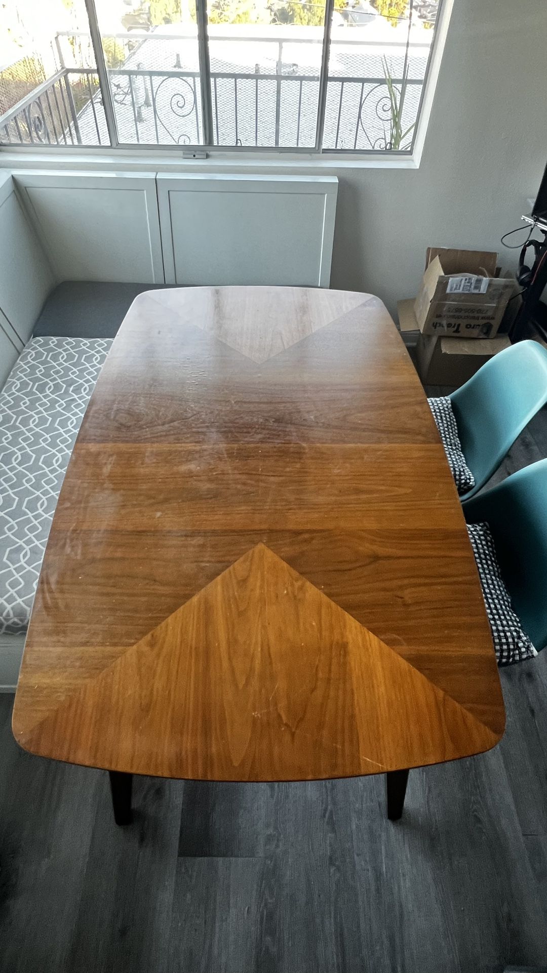 Wood Table 59" With 2 Chairs