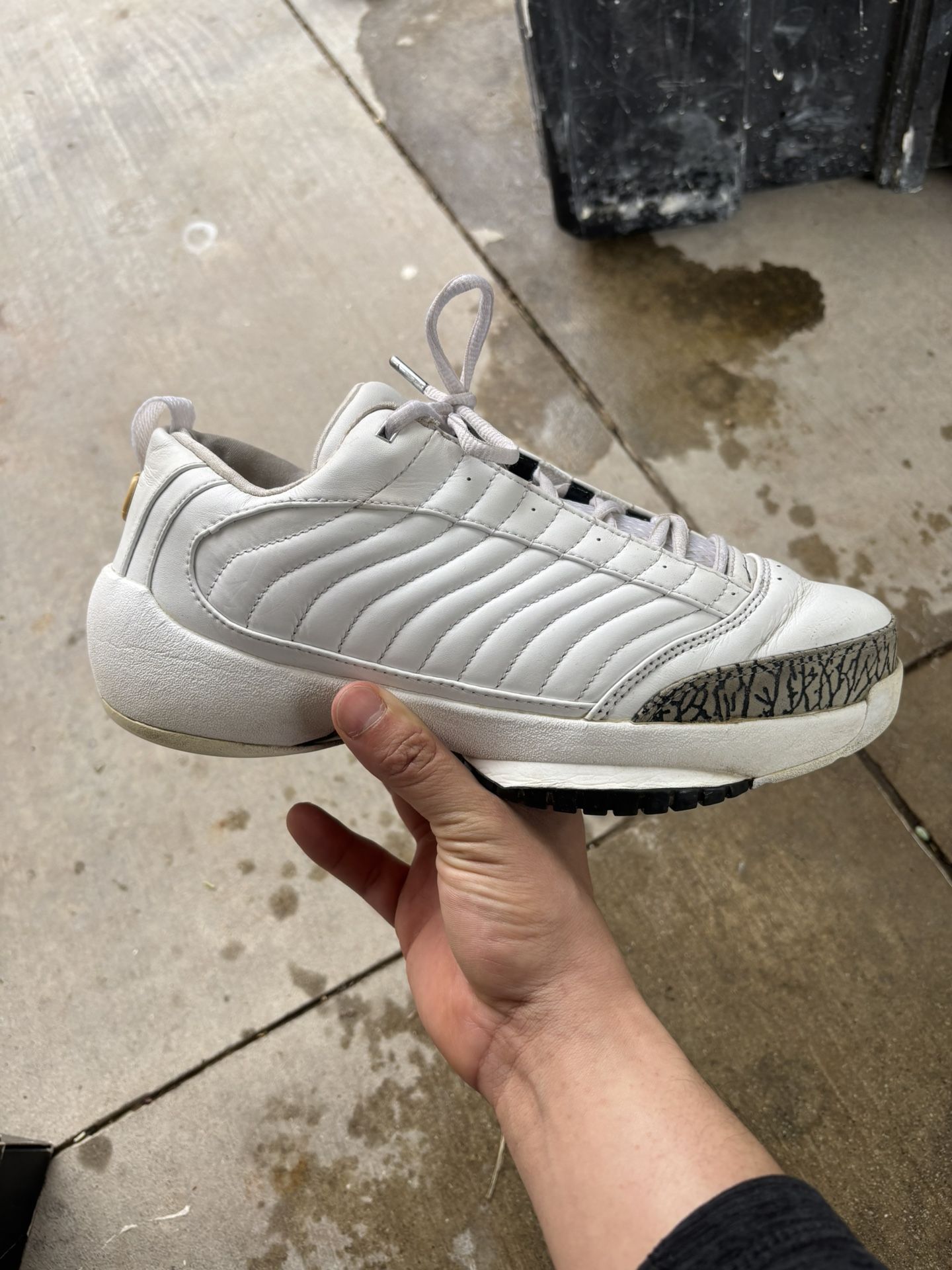 Size 10 Air Jordan 19 OG Low White Cement 308513 111