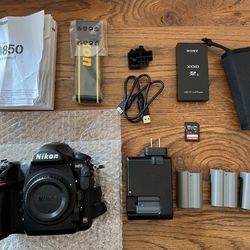 Neatly Used Nikon D850 Camera Body w/ extras and original packaging