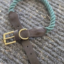 Country Range Rolled Rope Dog Collar Fur Saving  Embark Pets