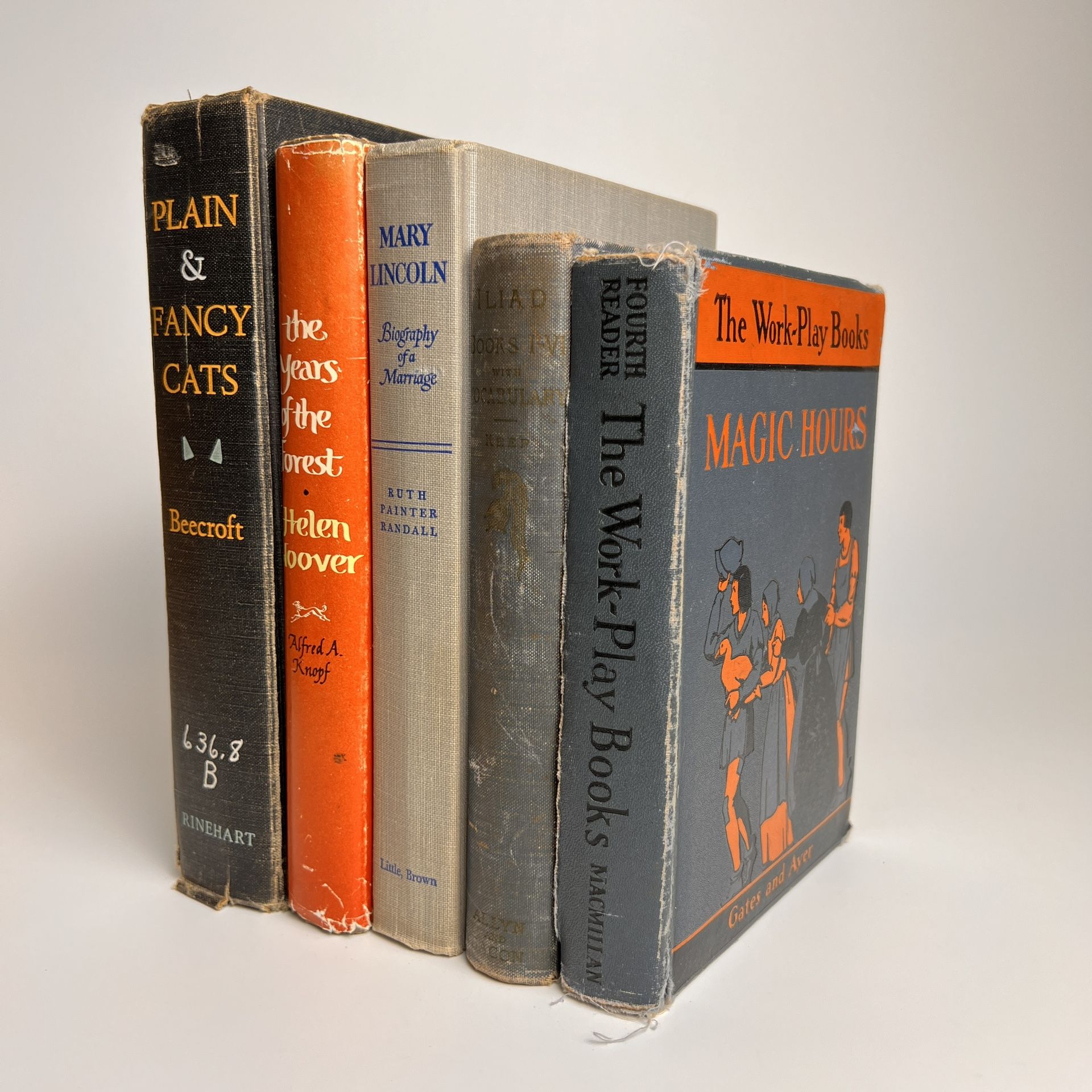 Vintage 1930’s through 1970’s Lot of Books. Set of 5.