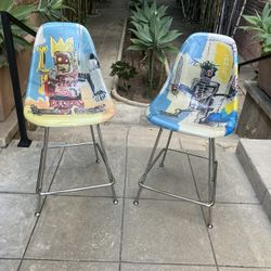 Jean-Michel Basquiat x Modernica Case Study® — Fiberglass Counter Stools (H-Base)