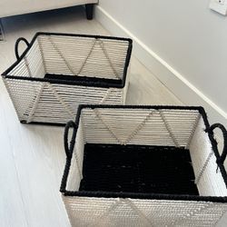 Set of 2 Decorative Storage Baskets