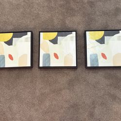 3 Abstract Paintings On Canvas 12”x12” ($5 Each Or $10 All Three)