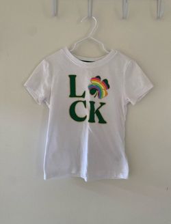Celebrate Saint Patrick’s Day Size 4 Girls Summer Short Sleeve Shirt White  - Pre-owned - Great Condition - Soft Fabric