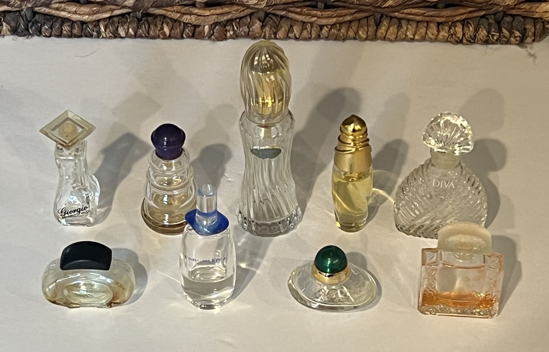 Lot of 9 Miniature Vintage Perfume Bottles