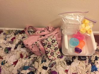 Carter diaper bag booster seat and playtex bottles