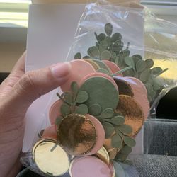 Pink, gold, Sage Green Confetti 