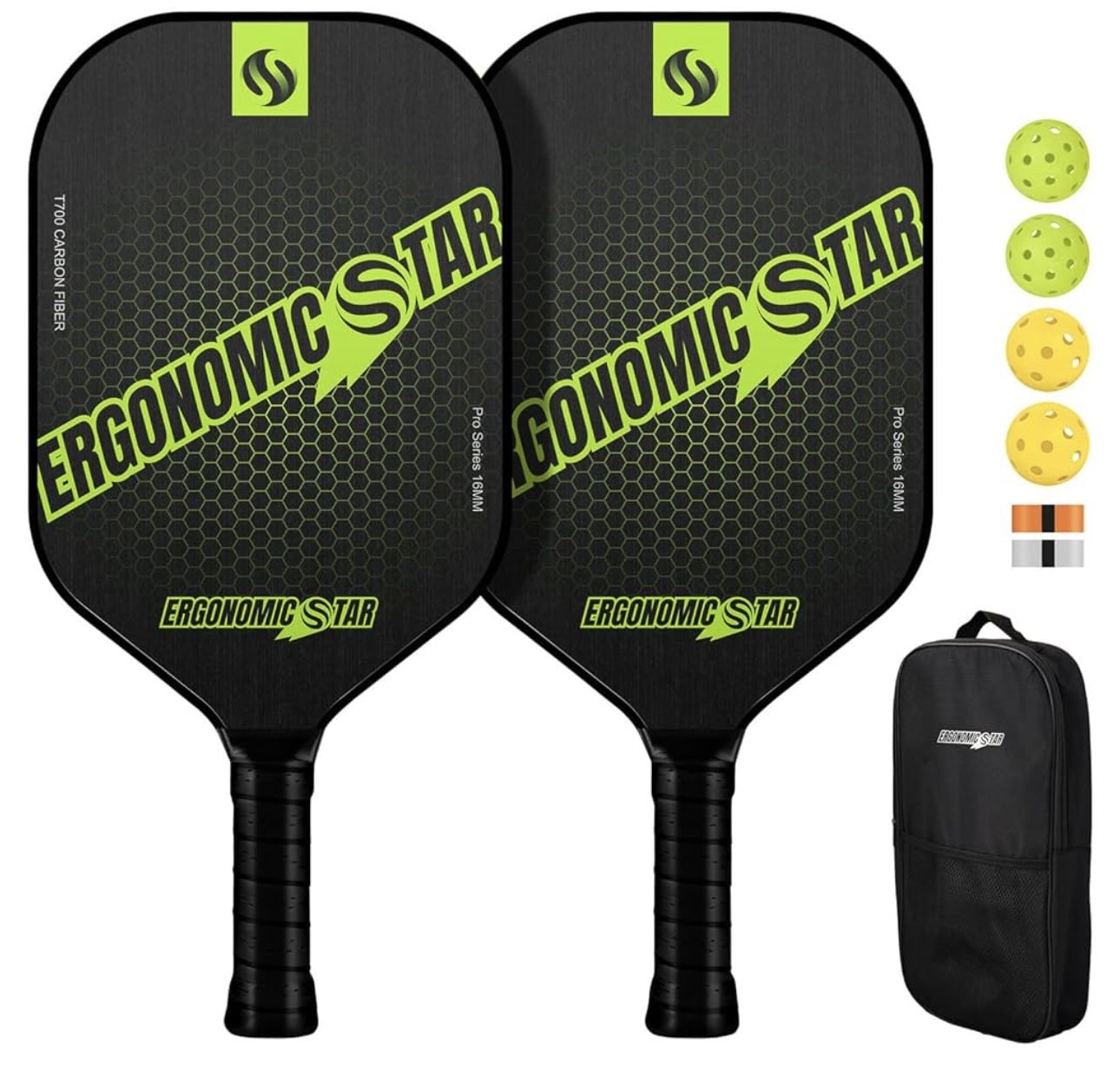 🏓 T700 Carbon Fiber Pickleball Paddle Set 🎾