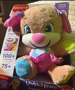 Fisher- Price Laugh & Learn Smart Stage Sis puppy plush learning toy for Baby, Infant and Toddler, 6 months and up