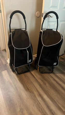 2 laundry hampers on wheels