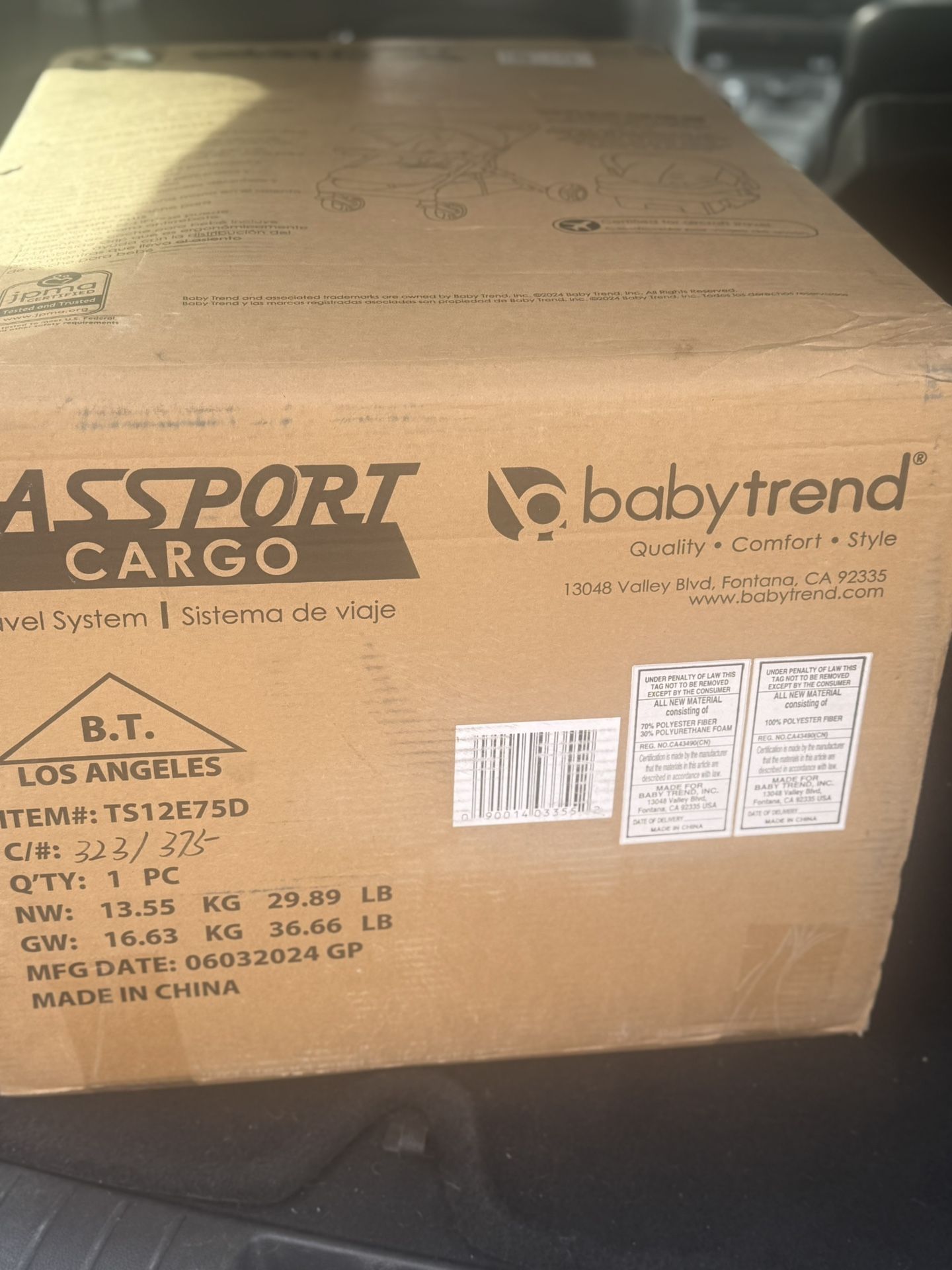 Baby Trend Passport Stroller/car seat